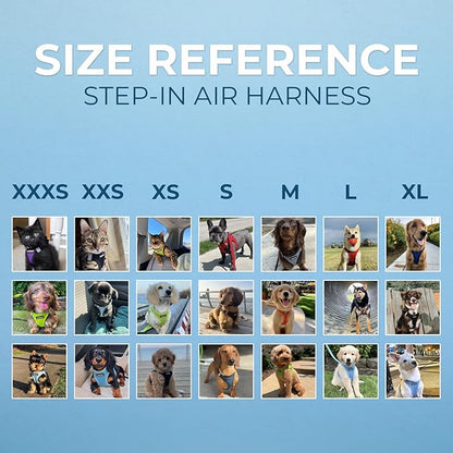 Best Pet Supplies Voyager Step-in Air Harness - All Weather Mesh, Reflective, No Pull Harness for Dogs, Cats - Secure with Hook & Loop Fastener, Buckle, Double D-Rings - Orange/Black Trim, XXXS