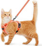 Cat Harness and Leash for Walking Escape Proof Soft Adjustable Cat Leash Breathable Comfortable Vest Easy to Wear Kitten Harness for Outdoor Travel Orange S