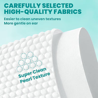 Ear Cleaner Finger Wipes 120 Counts, Dog Ear Cleaner, Grooming Kit Care for Dogs and Cats, Soft & Easy Otic Cleaning Pads, Remove Wax, Dirt & Stop Smelly, Itchy, Non-Irritating, Coconut Scent