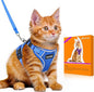 Halypet Cat Harness and Leash Set [MAX Safety 4th-Gen Upgrade] Escape Proof Adjustable Cat Leash Comfortable Soft Vest Easy to Wear Kitten Harness with Reflective Strip for Cats Walking, M Blue