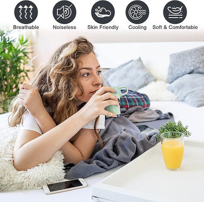Waterproof Mattress Protector Queen, Fitted Sheet Style Breathable Mattress Cover with Deep Pocket Fits Up to 18'', Machine Washable Noiseless Bed Cover for Kids Adults Pets (Black, 60'' X 80'')