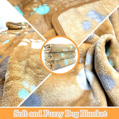 Dog Blankets for Medium Large Dogs Washable, 3 Pack Pet Blanket Washable 41" x 31", Fuzzy Soft Puppy Throw Cover for Kennel Crate Bed