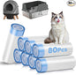 80 Count Jumbo Cat Litter Box Liners, Cat Litter Liners for Automatic Litter Box, 10-15 Gallon Heavy Duty Cat Litter Bags with Drawstrings, 37" x 18.11"