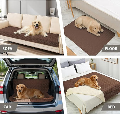Ameritex Pet Bed Cover Dog Bed Blanket for Sofa and Furniture Waterproof New Pattern Design (68x82 Inch, Chocolate)