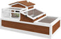 PawHut 3- Room Tortoise House Habitat with Balcony & 2 Stories, Indoor/Outdoor Wooden Tortoise Enclosure with Ladder, Tray, Openable Roof, Large Reptile Cage, 44" x 25. 5" x 23", Coffee
