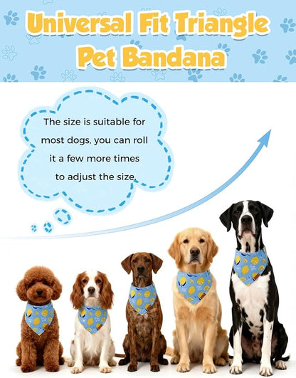 Luxury Double-Layer Dog Birthday Bandana – Handmade, Silk-Soft Polyester for All Dog Sizes | Birthday & Party Outfit | Gift-Ready Pet Accessory (Yellow, Medium)