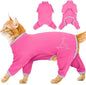 Cat Pajamas for Cats Only, Sticky Hair Cat Clothes, Sphynx Hairless Cats Sweater, Recovery Suit After Surgery, Prevent Lost Hair Kitten Onesie Shirts Costumes Outfits for Pet