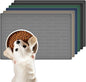 18"x12" Dog Food Mat, Silicone Dog and Cat Mats for Food and Water Bowls, Waterproof Raised Edge Pet Feeding Mat for Contain Spills Protects Floors, Multiple Colors & Sizes for Pets, Light Gray