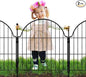 6 Panels No Dig Decorative Garden Fence, 25in (H) x 12.2ft (L) Animal Barrier Fencing for Dog, Easy Install Temporary Fence for Yard, Rustproof Wire Garden Border