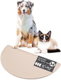 Should We Go - Waterproof Silicone Pet Food Mat - Non-Slip, Spill-Proof Feeding Mat for Floors, Raised Edge Design, Easy-to-Clean Pad for Dog & Cat Bowls, 21" Across x 10.5" Deep, Medium-Natural Sand