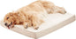 Extra Large Dog Bed, Cooling Dog Beds for Large Dogs, Washable Orthopedic Pet Bed for Crate with Joint Relief Memory Foam, Waterproof Liner and Plush Cover (41"x 29", Beige)