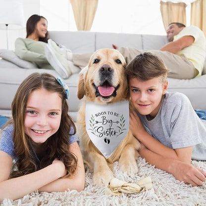 Soon to Be Big Sister Dog Bandana Baby Announcement Dog Gender Reveal Outfit Pregnancy Announcement Props Scarf Accessories Big Sister Bandana for Dogs