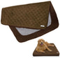 Paw Inspired Waterproof Fitted Cover for Dog Bed | Washable Bed Protector for Dog Mattress | Removable Replacement Cover for Large to XL Pet Bed (Dark Brown, 44 x 35 x 6 Inch)