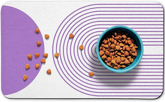 Dog Food Mats for Floors Waterproof, Cat Water Bowl Mats Pet Feeding Absorbent Mat Placemats for Food and Water Bohemia 12 * 20 inch