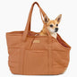Plush Dog Purse Carrier for Small Dogs, Soft Dog Tote Bag with Safety Harness Clip, Cozy Pet Carrier for Dogs Under 15 lbs, Comfortable Dog Shoulder Carrier for Travel, Brown