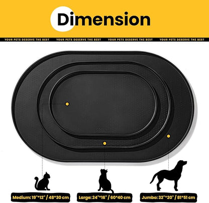 Dog Food Mat,1/2 Inch Raised Edges Cat Dog Feeding Mat for Spill Containment,BPA-Free Silicone Pet Food Mats for Floor Waterproof,Rubber Pet Placemats for Food and Water Bowls