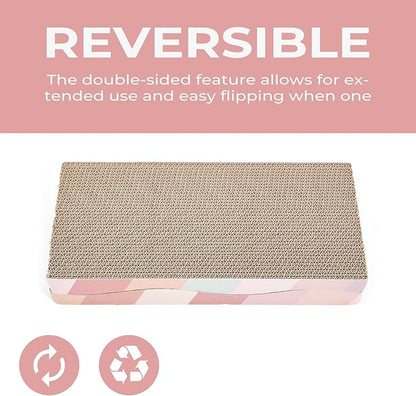 Cat Scratch Pad Cardboard cat scratchers for Indoor Cats Reversible Large Wide Corrugated with Catnip(1pcs)