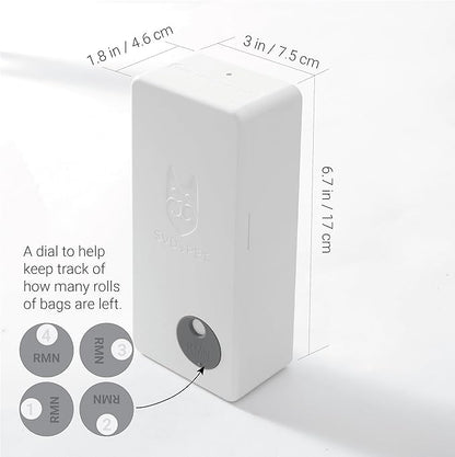 SVD.PET Dog Poop Bag Dispenser, Outdoor or Indoor Pet Waste Bag Dispenser Station, Wall Mount or Hanging with Strap. Easy to Refill Magnetic Cover (White, Dispenser only)