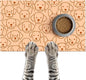 Adorable Cute Dog Faces Pattern Pets Food Mat Spill-Proof Pets Feeding Mats Cats Food and Water Bowl Pet Easy Clean Fast Dry Pet Mats for Foods and Water Mat for Cat Dogs 20" x 12"