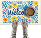 Daisy Flower Pet Food Mat 20" x 12" Welcome Sign Pet Feeding Mat Non Slip Mats for Dog Food and Water Bowls Easy Clean Fast Dry Placemat for Cat Food Mats for Indoor Trendy Pet Accessories