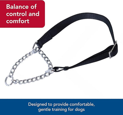 Coastal Pet - Check-Choke - Adjustable Check Training Collar for Dogs, Black, 3/4" x 14"-20"
