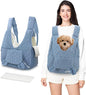 Pet Carrier Backpack, Adjustable Pet Front Cat Dog Carrier Backpack Travel Bag for Small Medium Dogs Cats and Rabbits, Safety Strap with Removable Bottom Plate for Camping Hiking Traveling