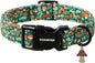 DOGWONG Fall Dog Collar, Autumn Dog Collar Adjustable Soft Natural Fabric Mushroon Pet Dog Collars Cute Puppy Necklace for Small Medium Large Dogs