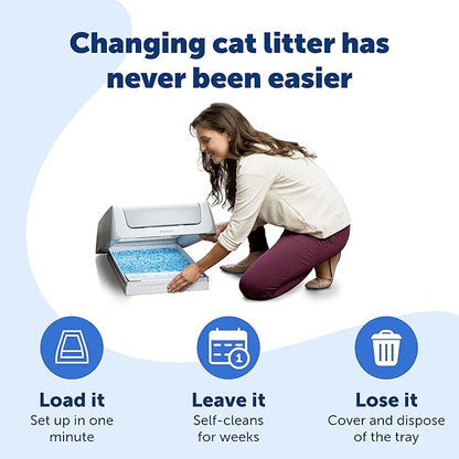 PetSafe ScoopFree Disposable Crystal Cat Litter Tray - Easy Cleaning Box - Refill Tray for Automatic Litter Box - Fragrance Free - 4.3 lb Bags - 3 Pack