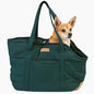 Plush Dog Purse Carrier for Small Dogs, Soft Dog Tote Bag with Safety Harness Clip, Cozy Pet Carrier for Dogs Under 15 lbs, Comfortable Dog Shoulder Carrier for Travel, Green