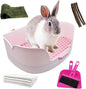 15.1"X11.0" Large Rabbit Litter Box,Plastic Square Rabbits Potty Trainer with Bigger Pan Bunny Corner Toilet Box with Small Animal Disposable Liner for Guinea Pigs Hamster Chinchilla(Purple)