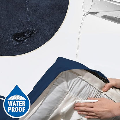Comfort Expression Orthopedic Dog Bed for Extra Large Dogs 45x35 Inch, Waterproof Egg Crate Foam XL Pet Bed with Removable Bolsters, Dog Couch with Washable Cover & Non-Slip Bottom, Navy Blue
