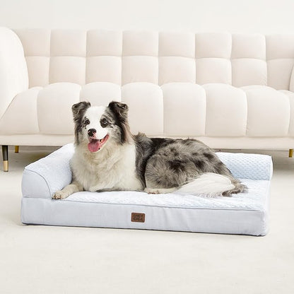 EHEYCIGA Extra Large Dog Bed Othorpedic, Memory Foam XL Dog Bed with Washable Removable Cover, Waterproof Pet Sofa Couch XLarge Size Dogs with Nonskid Bottom, 44x32x6.5, Washblue