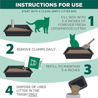 Arm & Hammer Forever Fresh Clumping Cat Litter Cedarwood, MultiCat 18lb, Pet Friendly with Essential Oils