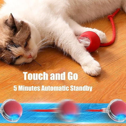 Interactive Cat Toy,Electric DogBall Toy,Cat Toys for Indoor Cats,Chewie Viral Dog Ball,Adjustable Sports Rolling Toy,Electric Rolling Ball Christmas Birthday Gift for Pets.（Yellow）