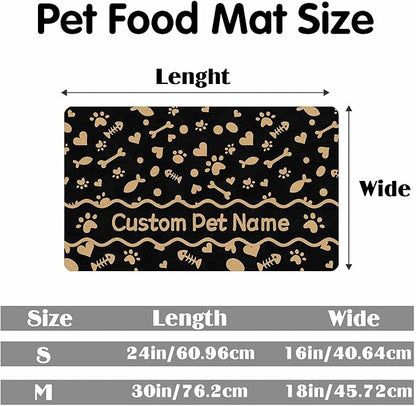 Personalized Dog Cat Mat with Name Photo Custom Placemat Feeding Mats for Food and Water Customized Non-Slip Waterproof Doormat for Bowls Outdoor Indoor Floors Customized Mat Gifts for Pet Owner