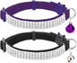 EXPAWLORER Soft Velvet Safe Cat Collars for Girl Cats - Rhinestones Bling Diamante Adjustable Collars Breakaway- Chirstmas Cat Clollar Gifts with Bells for Boy Cats Kitty and Small Dogs
