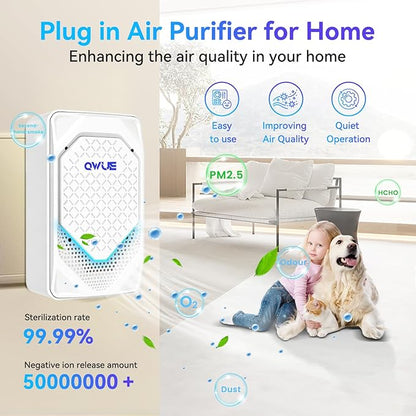Plug in Air Ionizer 6-Pack, Negative Ion Air Purifier Plug In, Mini Filterless Air Freshener Quiet Air Cleaner Portable Air Purifiers Odors Smoke for Home Office, Bedroom, Bathroom