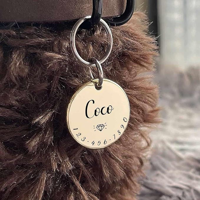 Cats Dogs ID Tags Personalized Lovely Symbols Pets Collar Name Accessories Simple Custom Engraved Supplies for Large Four Legged Child Necklace Chain Anti-Lost Copper Brass Charm
