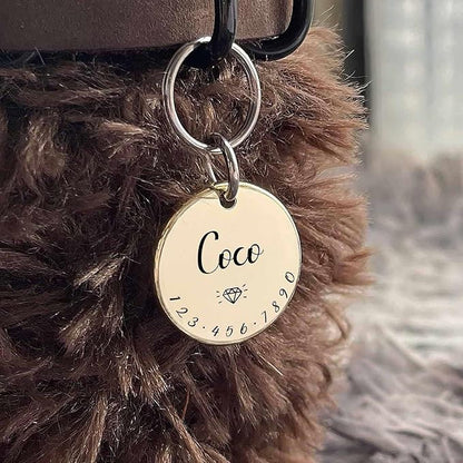 Cats Dogs ID Tags Personalized Lovely Symbols Pets Collar Name Accessories Simple Custom Engraved Products for Medium Four Legged Child Necklace Chain Anti-Lost Copper Shiny Brass Charm