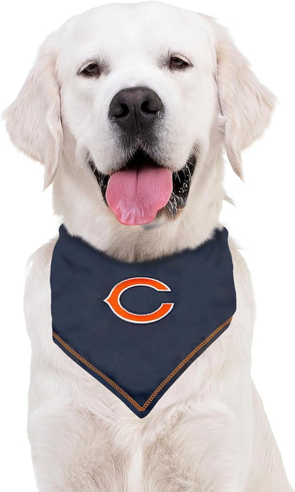 NFL Chicago Bears TIE Bandana, Small/Medium. Dog Bandana Scarf Bib for Pet Cat Dog. The Ultimate Game-Day, Party Bandana