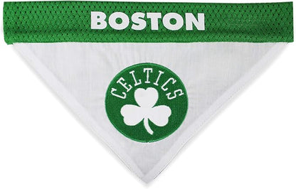 Pets First NBA Boston Celtics Reversible Bandana Size XX-Large for Dogs & Cats. 2 Sided Sports Bandana, Premium Embroidery Team Logo, Many NBA Teams Available