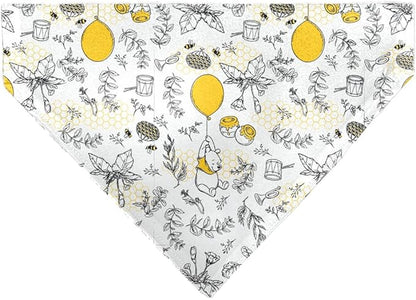 Disney Pet Bandana Winnie The Pooh Balloon Pose and Foliage Collage Slip On Collar Bandana Only