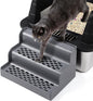 Cat Litter Box Ramp, 3-Step Cat Step for Litter Box with Filter Function, Removable Tray, Washable and Easy to Clean, Filter Pedal Stair for Kitten & Elderly Cats (Dark Grey)