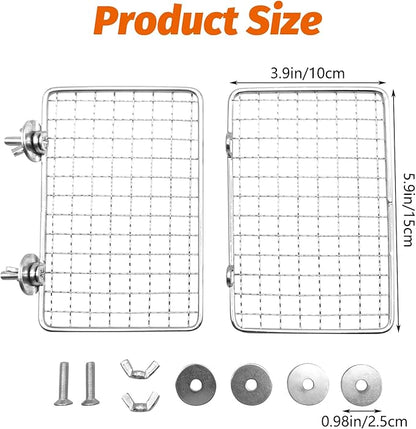 BNOSDM Bird Perch Platform 2 Pcs Stainless Steel Grid Parrot Perches Stand Shelf Parrots Platform Perch Small Birds Cage Accessories for Parakeets, Budgies, Conures, Cockatiels, Lovebirds (S)