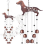 24 Inch Metal Wind Chimes Decor for Outside Garden Birthday Gift for Women Men Bronze Windchimes Pet Memorial Gift with 12 Bell for Patio Yard Lawn Housewarming Front Yard(Dachshund Dog)