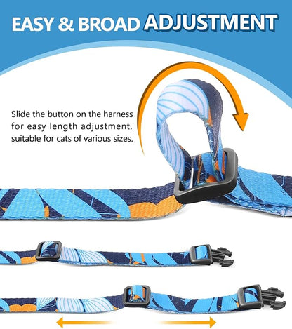 Halypet Cat Harness and Leash Set, Escape Proof [3 in 1 Adjustable & Lightweight] Cat Harness, Safe Kitten Harness for Cats Comfortable Soft, Easy to Wear, Walking Outdoor Travel, Small