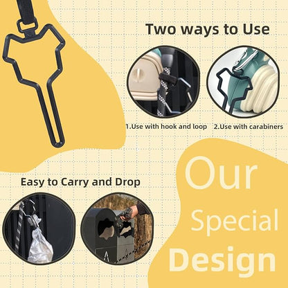 Medium Pooper Scooper, Portable and Handheld Size for Walking Large and Small Dogs Outside Yard or Travel Outdoors, Pup Poop Scoop with Container and 30pcs Pet Waste Bag Attachment