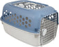 24" Pet Kennel Carrier for Small Dogs & Cats - Portable & Travel-Ready Two-Door (Top/Front Loading), Durable Blue Plastic