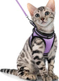 rabbitgoo Cat Harness and Leash Set for Walking Escape Proof, Adjustable Soft Kittens Vest with Reflective Strip for Cats, Comfortable Outdoor Vest, Light Purple, XL