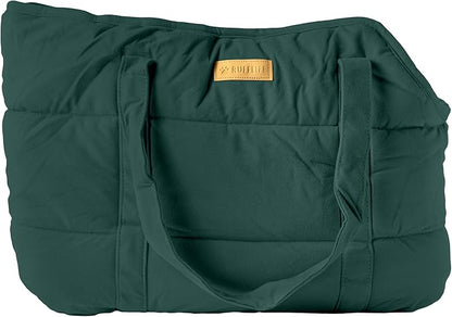 Plush Dog Purse Carrier for Small Dogs, Soft Dog Tote Bag with Safety Harness Clip, Cozy Pet Carrier for Dogs Under 15 lbs, Comfortable Dog Shoulder Carrier for Travel, Green